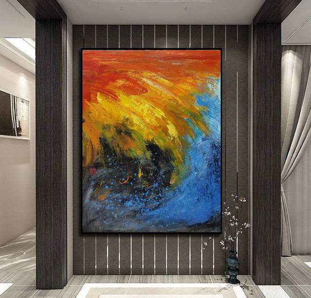 Red Living Abstract Canvas Wall Art 89SSK wall art